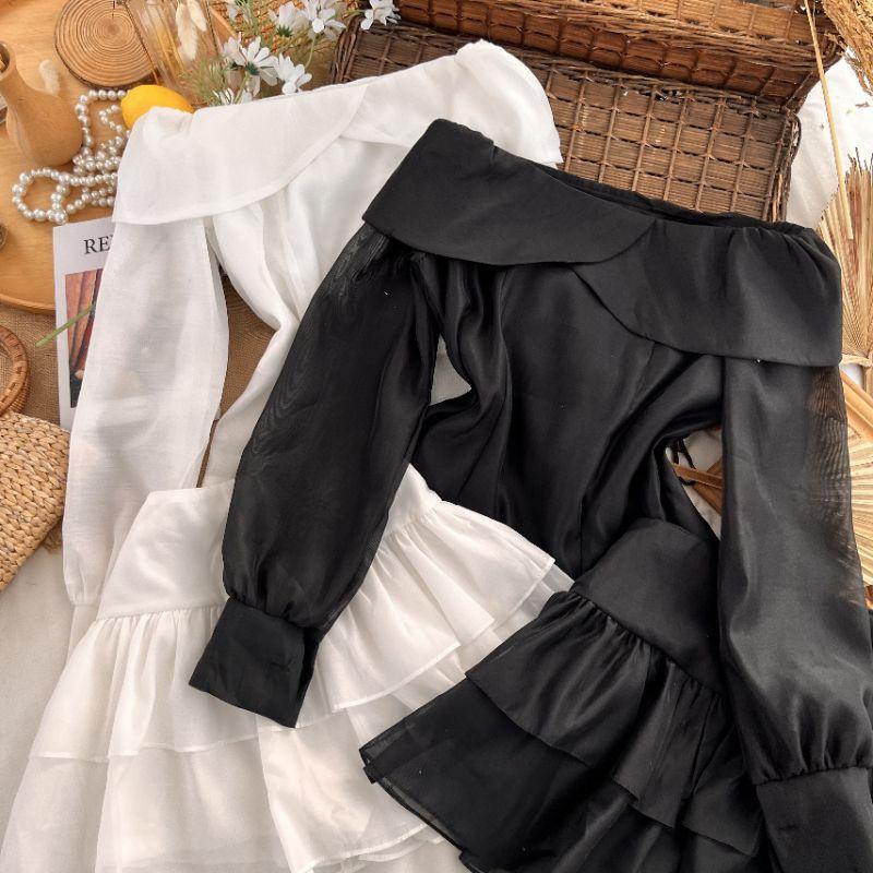 SET ÁO BẸT VAI+ CHÂN VÁY TẦNG