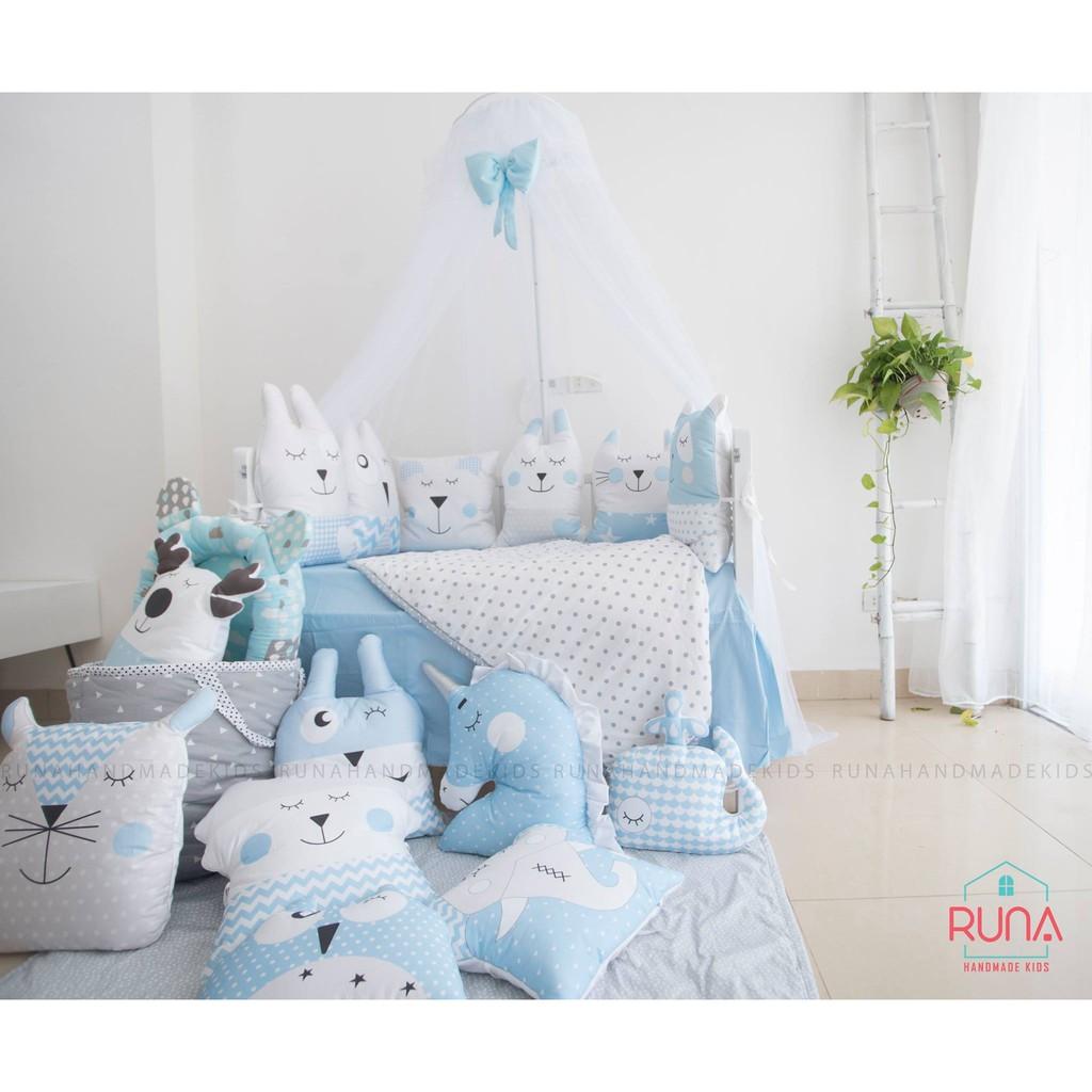 Quây cũi vải hình con thú cho bé RUNA KIDS - Chất liệu Cotton cao cấp, giúp hạn chế va đập, bảo vệ an toàn cho bé