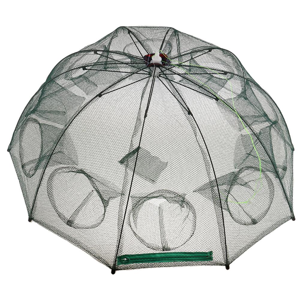 Nylon Foldable Fishing Mesh Trap Net Crab Prawn Shrimp Crayfish Bait Cast