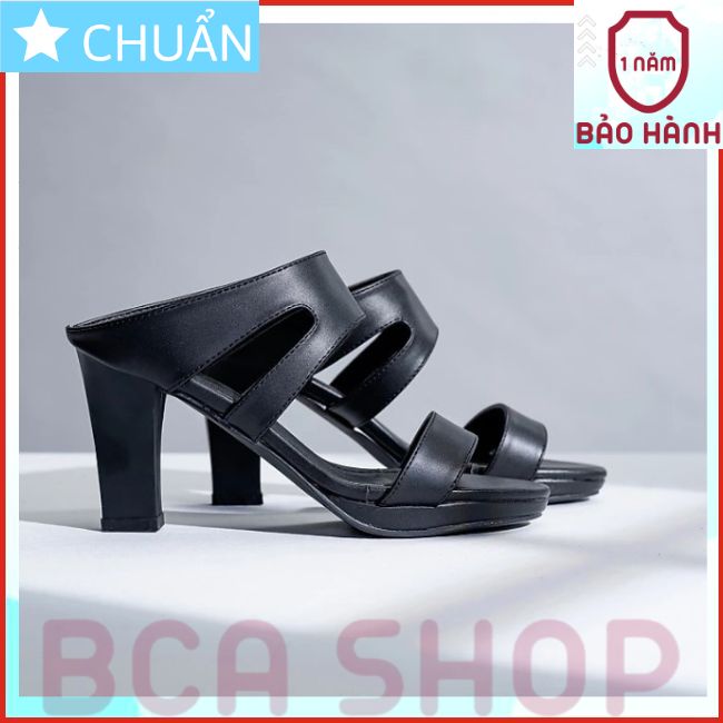 Giày cao gót nữ màu đen 7p RO336 ROSATA tại BCASHOP hở mũi, hở gót, cắt sành điệu và thời trang