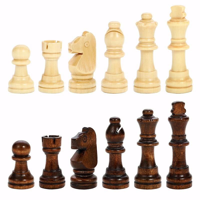 Bộ cờ vua bằng gỗ tiêu chuẩn quốc tế đủ size có nam châm - Hàng xuất Nga