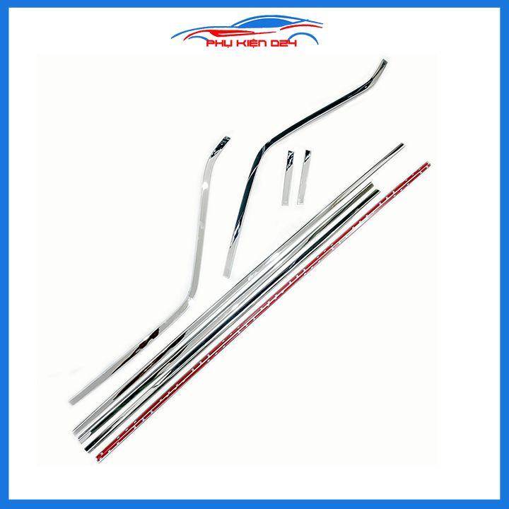 Bộ nẹp viền chân kính cong kính Suzuki XL7 2020 Inox sáng bóng chuẩn form xe