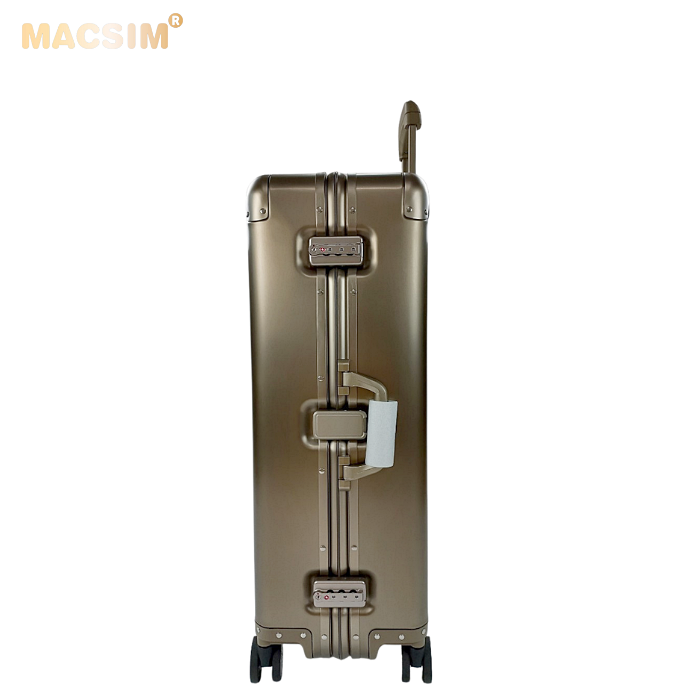 Vali tay kéo cao cấp chất liệu hợp kim nhôm nguyên khối MS1318 Macsim màu ti-gold cỡ 20inches