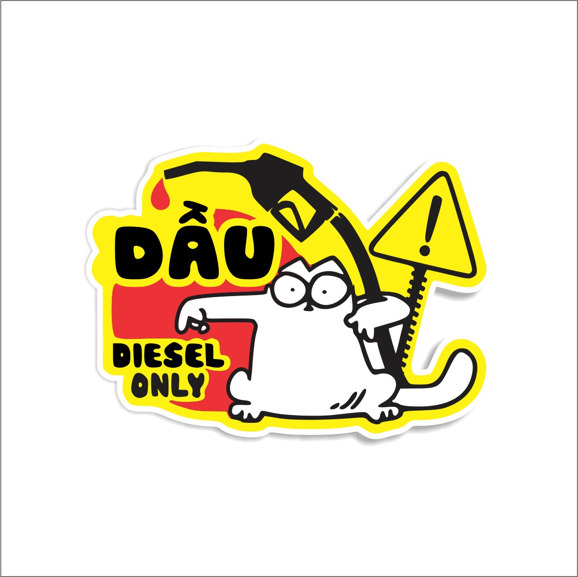 Miếng dán đổ XĂNG DẦU diesel only, Pertro trang trí nắp bình xăng xe hơi ô tô chất liệu cao cấp chống thấm nước
