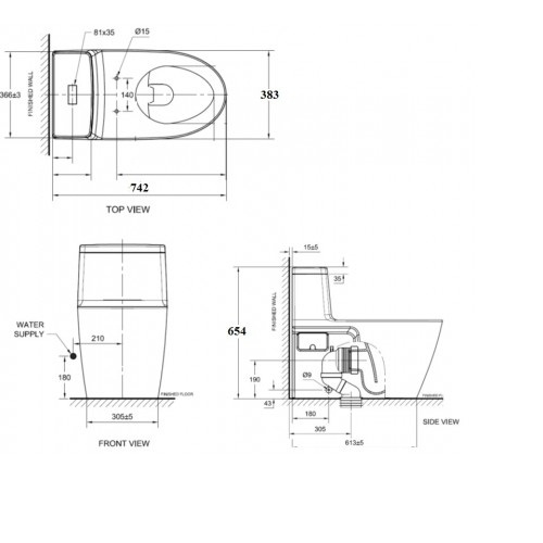 Bồn cầu một khối  American Standard VF-1808 dòng Acacia Evolution