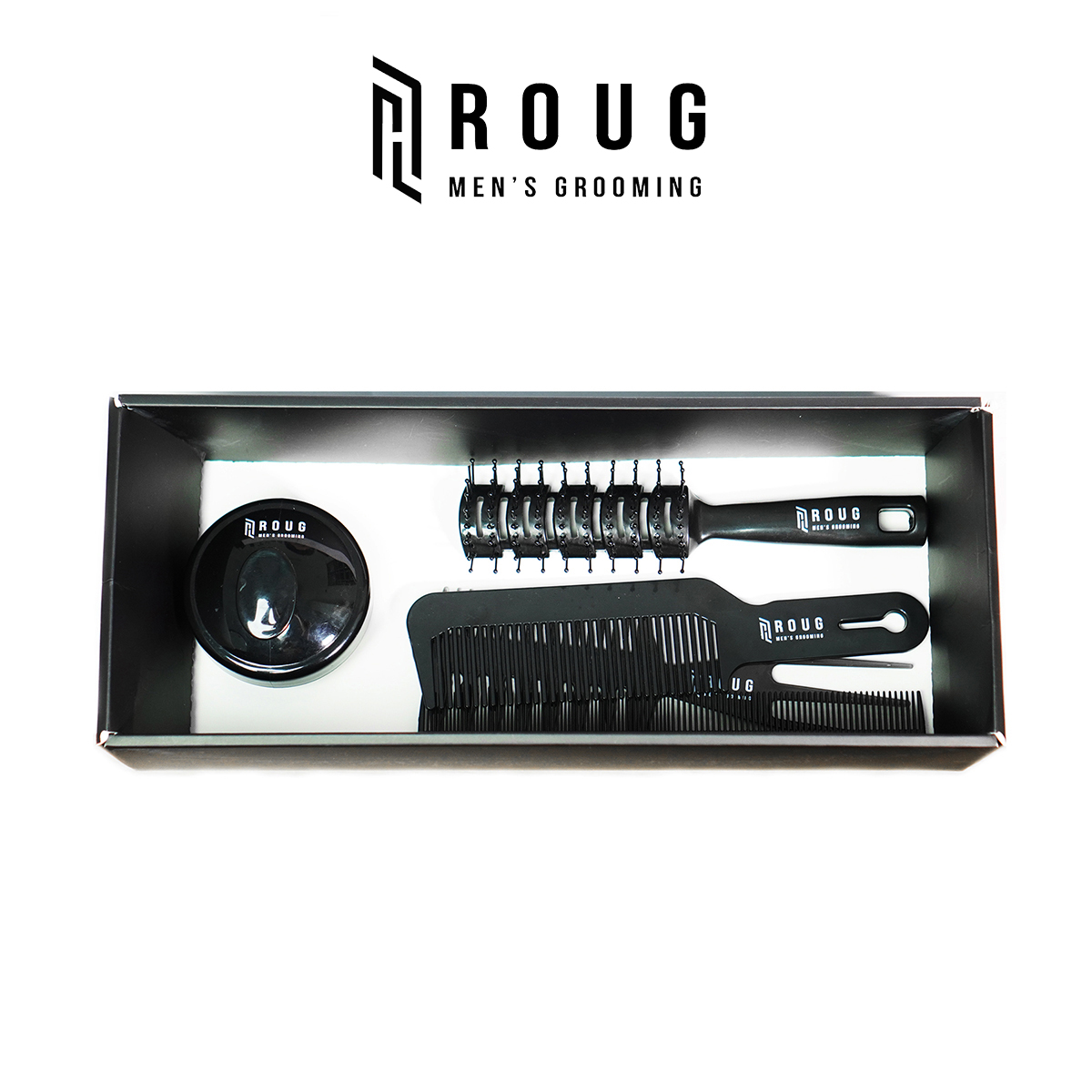 SET Lược tạo kiểu tóc Roug Men's Grooming cao cấp - Gồm 5 lược sấy, tròn, bán nguyệt, chải, gội đầu