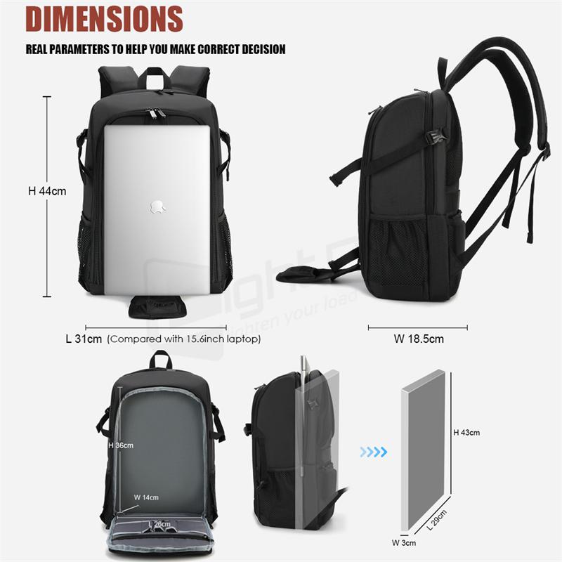 Máy ảnh lớn đa chức năng Máy ảnh Backpack DSLR chống thấm/ 15.6 '' Túi vai máy tính xách tay w/ Rain Cover Photography Case Travel: Orange