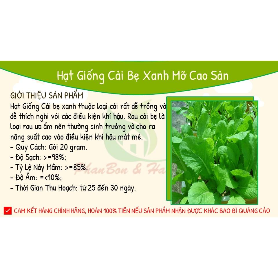 Hạt Giống Cải Bẹ Xanh Mỡ Cao Sản Dễ Trồng, Năng Suất Cao - Phú Nông Seeds - Shop Phân Bón và Hạt Giống