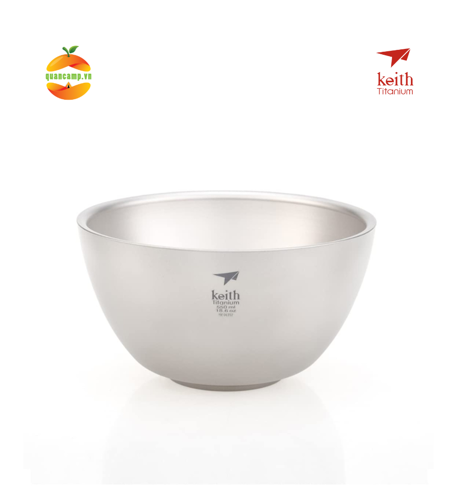 Tô chén ăn cách nhiệt 2 lớp Titanium Keith Ti5354 - 550ml