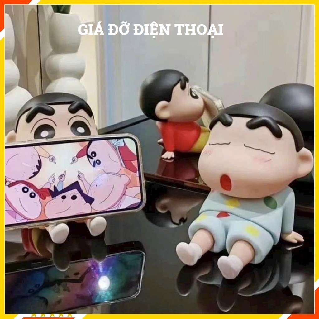 Giá Đỡ Điện Thoại, Hình Shin - Chan, Giá Đỡ Điện Thoại Cute Trang Trí Bàn Học, Bàn Làm Việc - Hàng Chính Hãng
