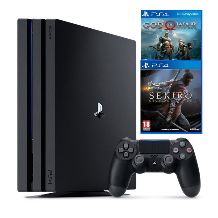 Bộ Máy Game PS4 Pro 1TB Kèm 2 Game Godofwar 4 , Sekiro : Shadows Die Twice - Hàng Chính Hãng