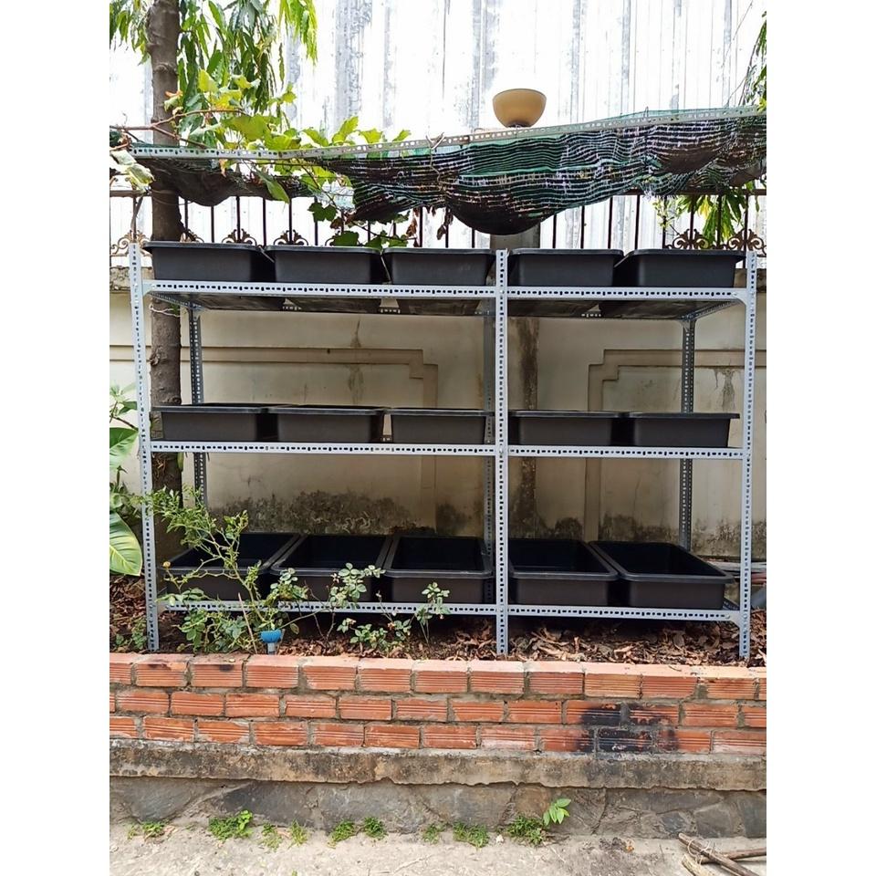 Kệ sắt v lỗ x cao nhiều kích thước ,dùng sắt v4x4cm
