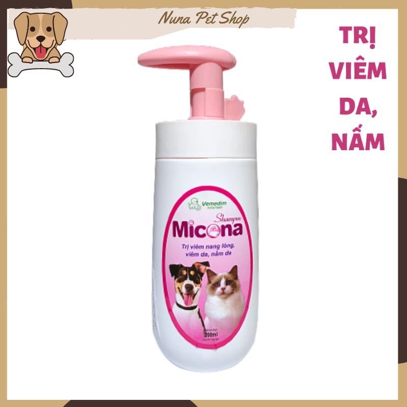 Sữa tắm cho chó mèo viêm nang lông, viêm da, nấm da Micona 200ml