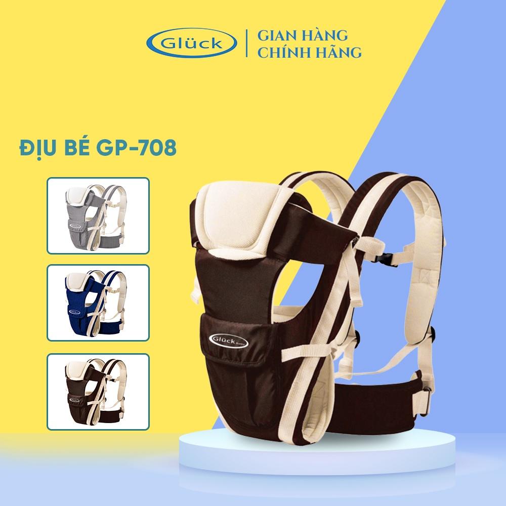 Địu 4 Tư Thế Cho Bé, Địu Em Bé Đi Xe Máy Chống Gù Có Tấm Đỡ Đầu Gluckbaby GP708 cho bé đến 25 tháng tuổi