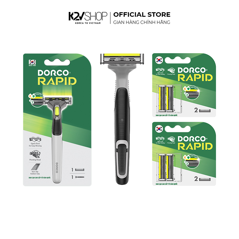 Combo Dao Cạo Râu 2 Lưỡi Và 4 Đầu Cạo Râu DORCO RAPID TNA4020-B