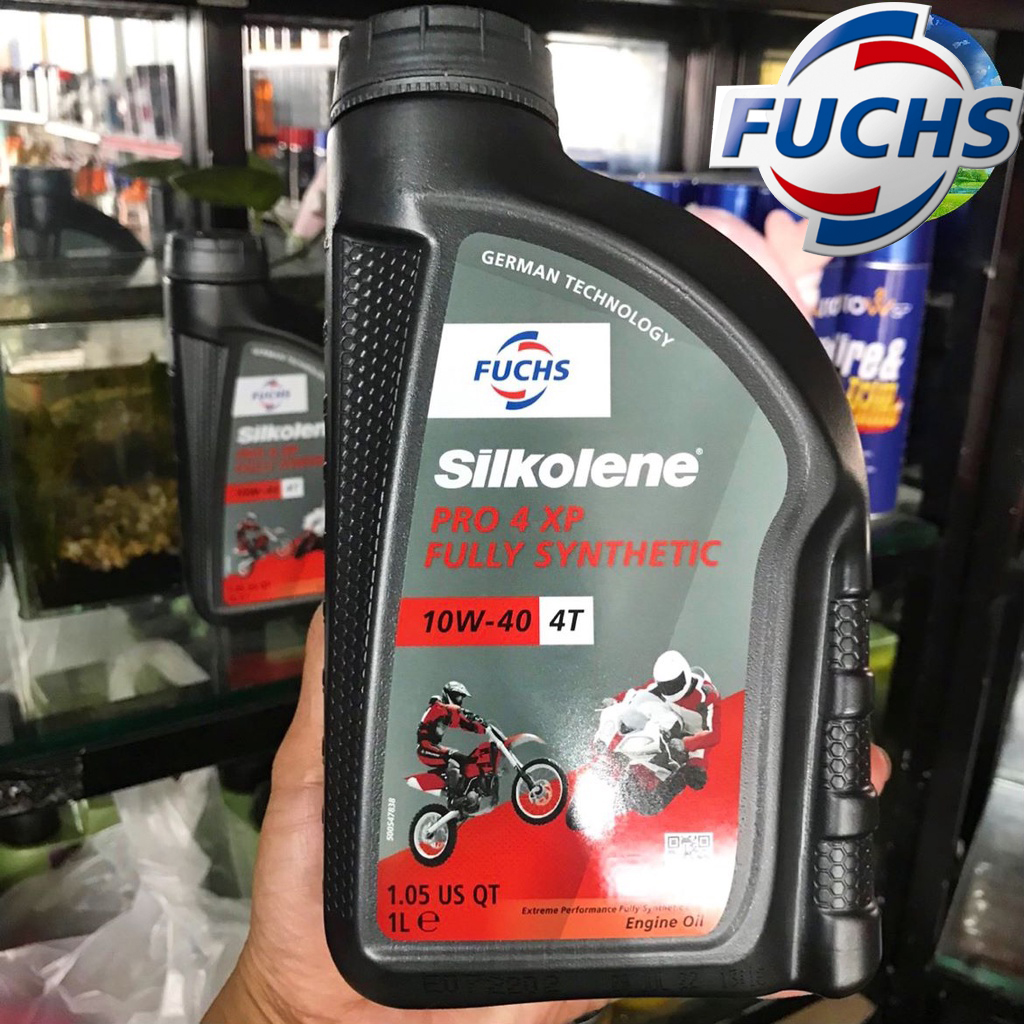 [FUCHS ĐỎ] Nhớt Xe Máy / Xe Côn Tay  Fuchs Silkolene 10W40 PRO 4 XP FULLY SYNTHETIC 1LÍT Ecoshine.