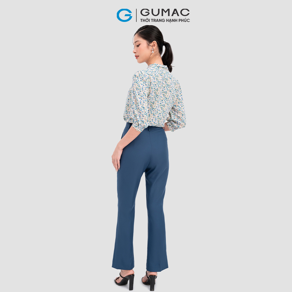 Áo kiểu nữ GUMAC AC11066 tay lửng họa tiết hoa nhí phong cách