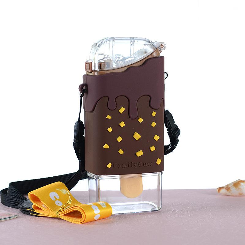 Dễ Thương Kem Nước Cho Trẻ Em Có Ống Hút Dây Popsicle Kawaii Kid Nước Dâu Cup Ấm Siêu Tốc Bình Bpa miễn Phí
