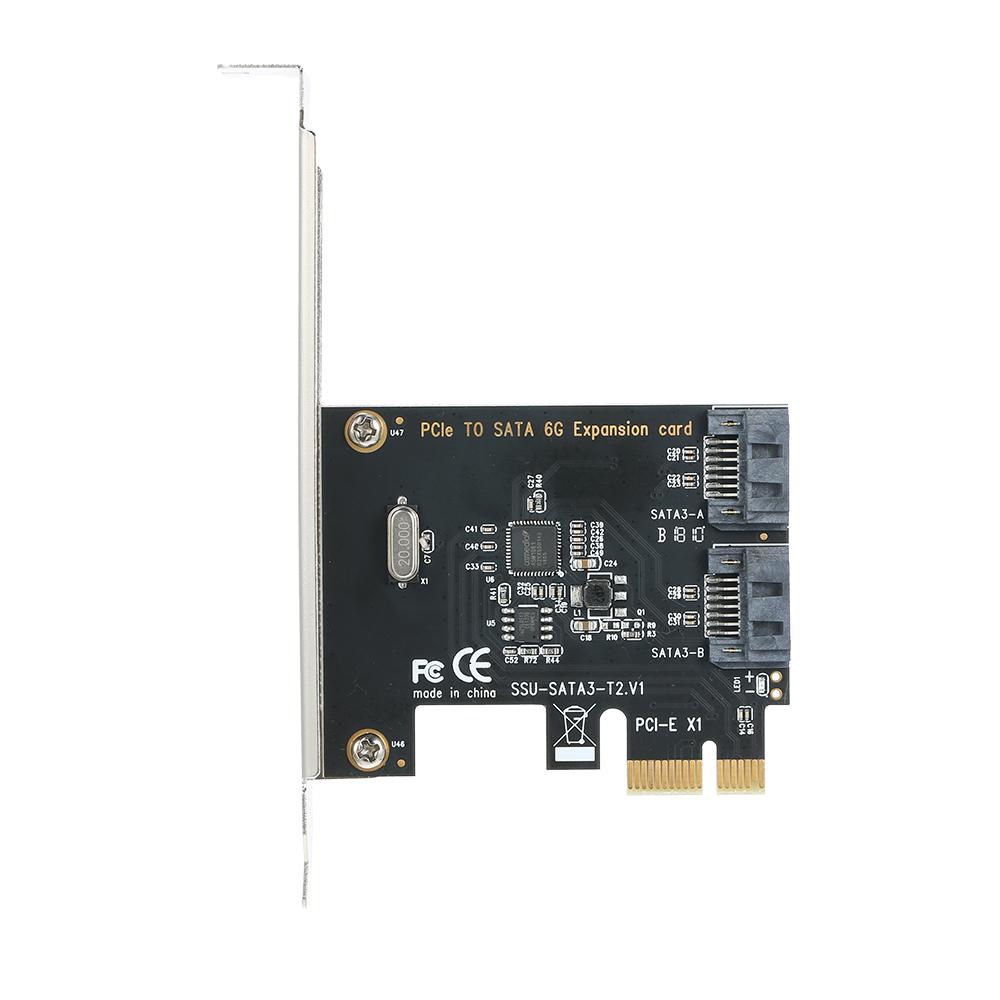S-131 PCI-E to 2 SATA3.0 Adapter Card SATA Hard Disk Expansion Card High-speed Transmission Plug and Play