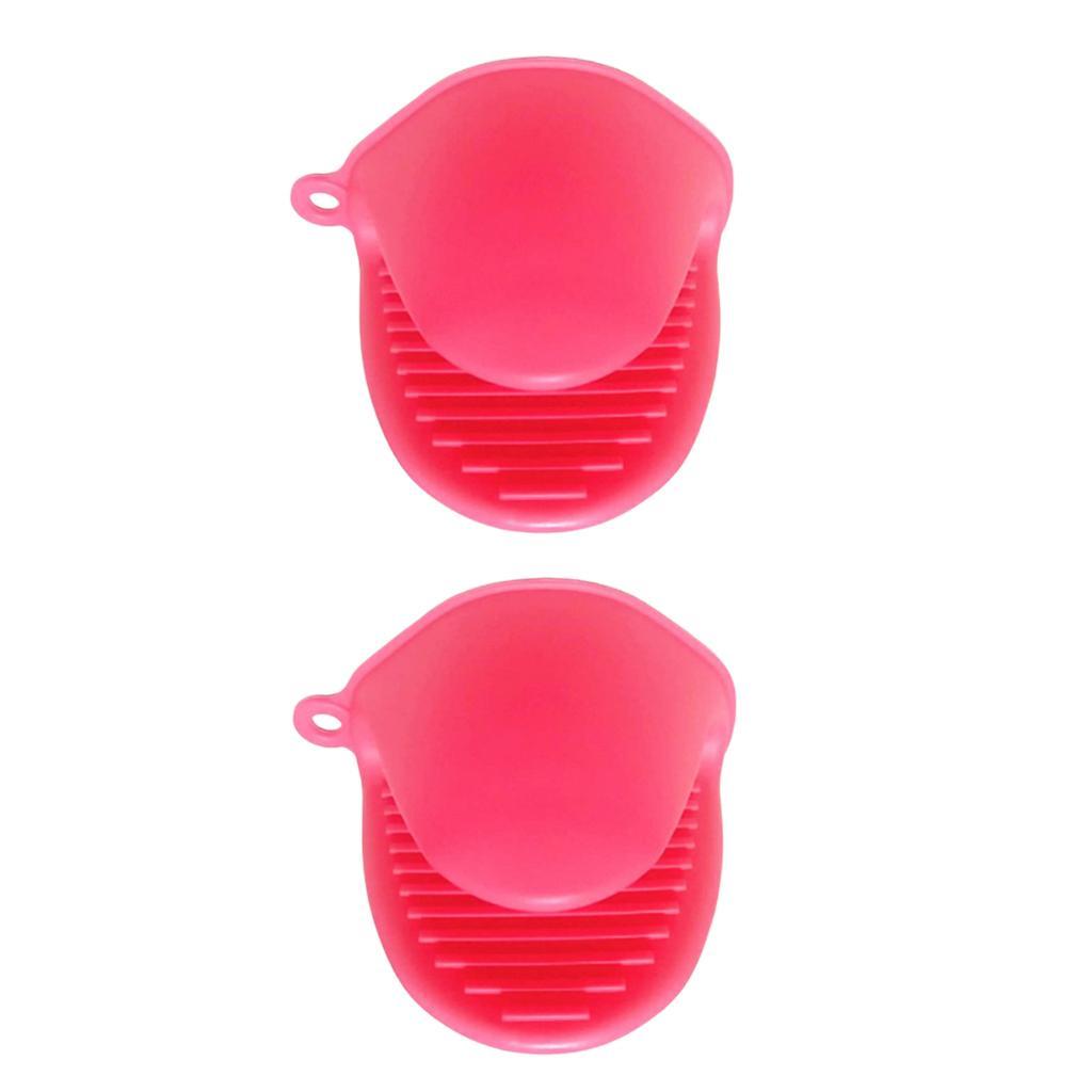 2 Pairs Silicone Pot Holder Mini Oven Mitts Gloves Insulation Kitchen Tools