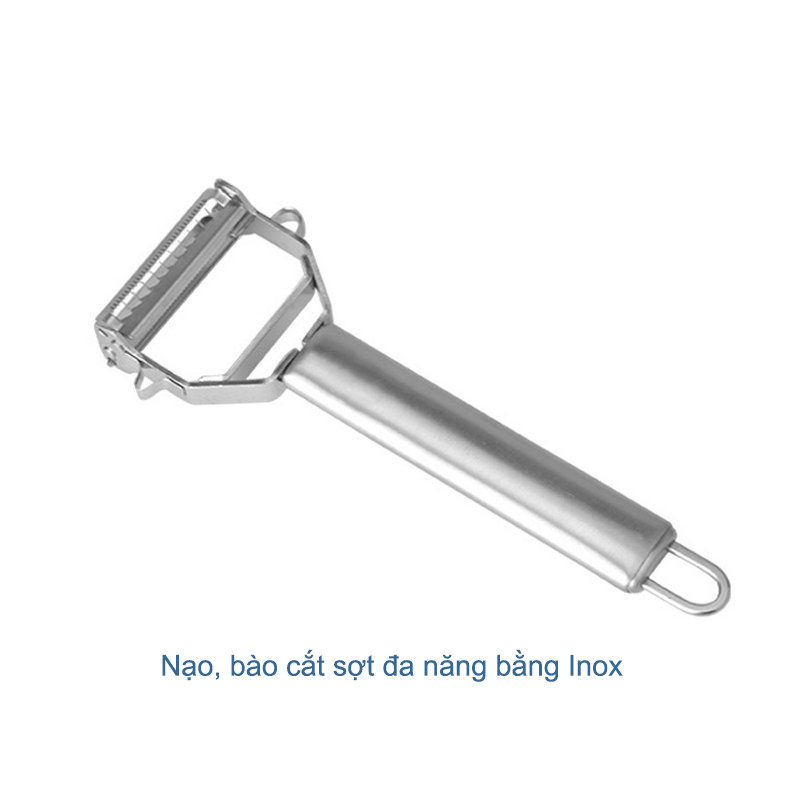 COMBO Dụng Cụ Gọt Nạo Vỏ Trái Cây, Củ Quả Inox + Tách Lòng Đỏ Trứng Gà - Tặng 1 dụng cụ ép kem