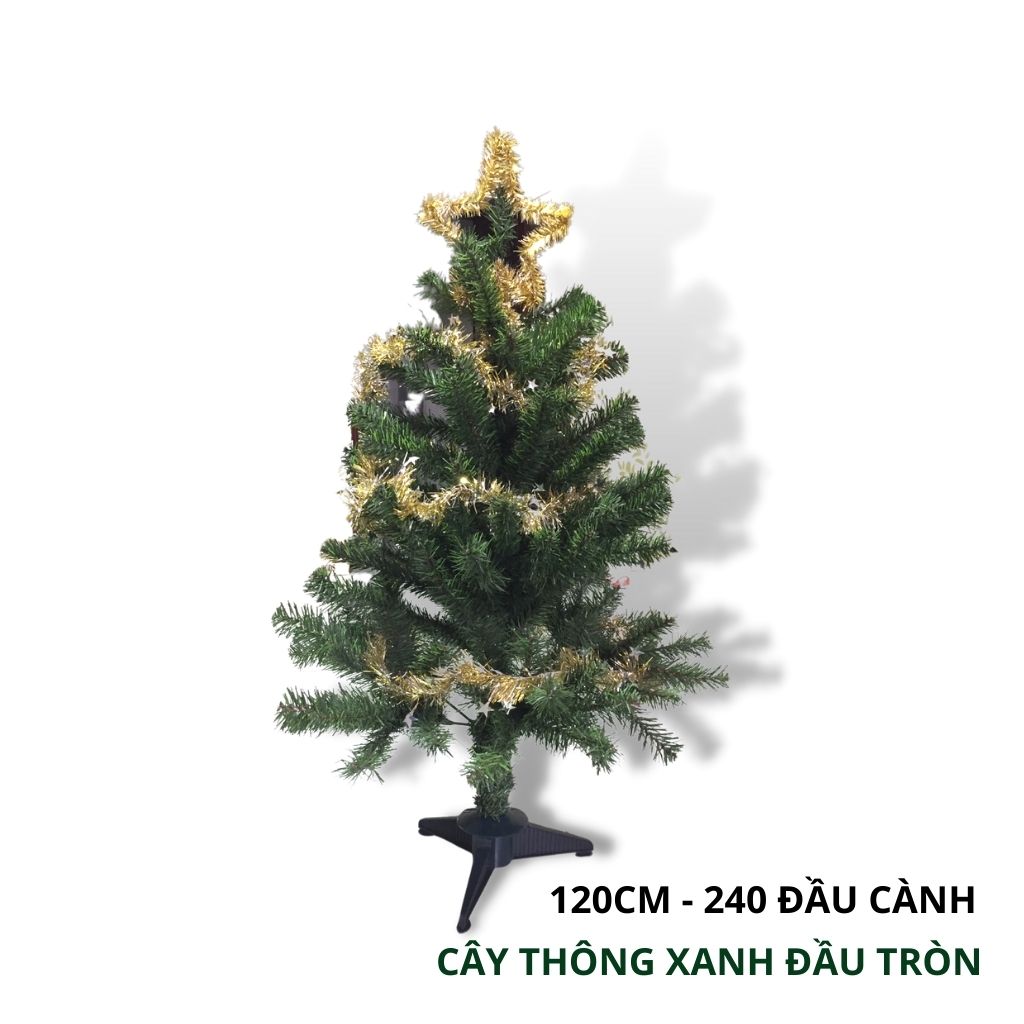 Cây Thông Noel Trang Trí Giáng Sinh Trong Nhà Ngoài Trời Đầu Tròn Nhiều Size Thông 2m, 3m, 1m, Mini