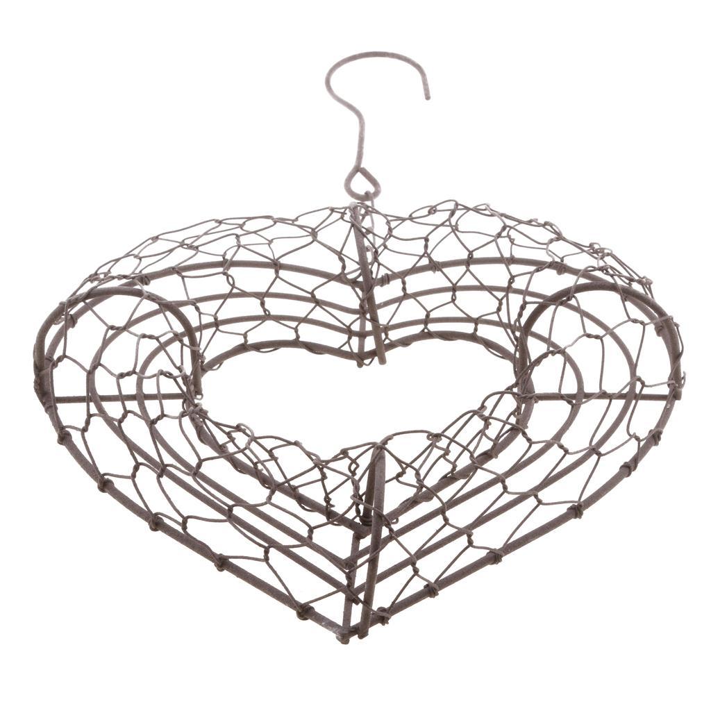 2pcs Iron Frame Ball&Heart Succulent Pot Metal Planter Iron Box Romantic