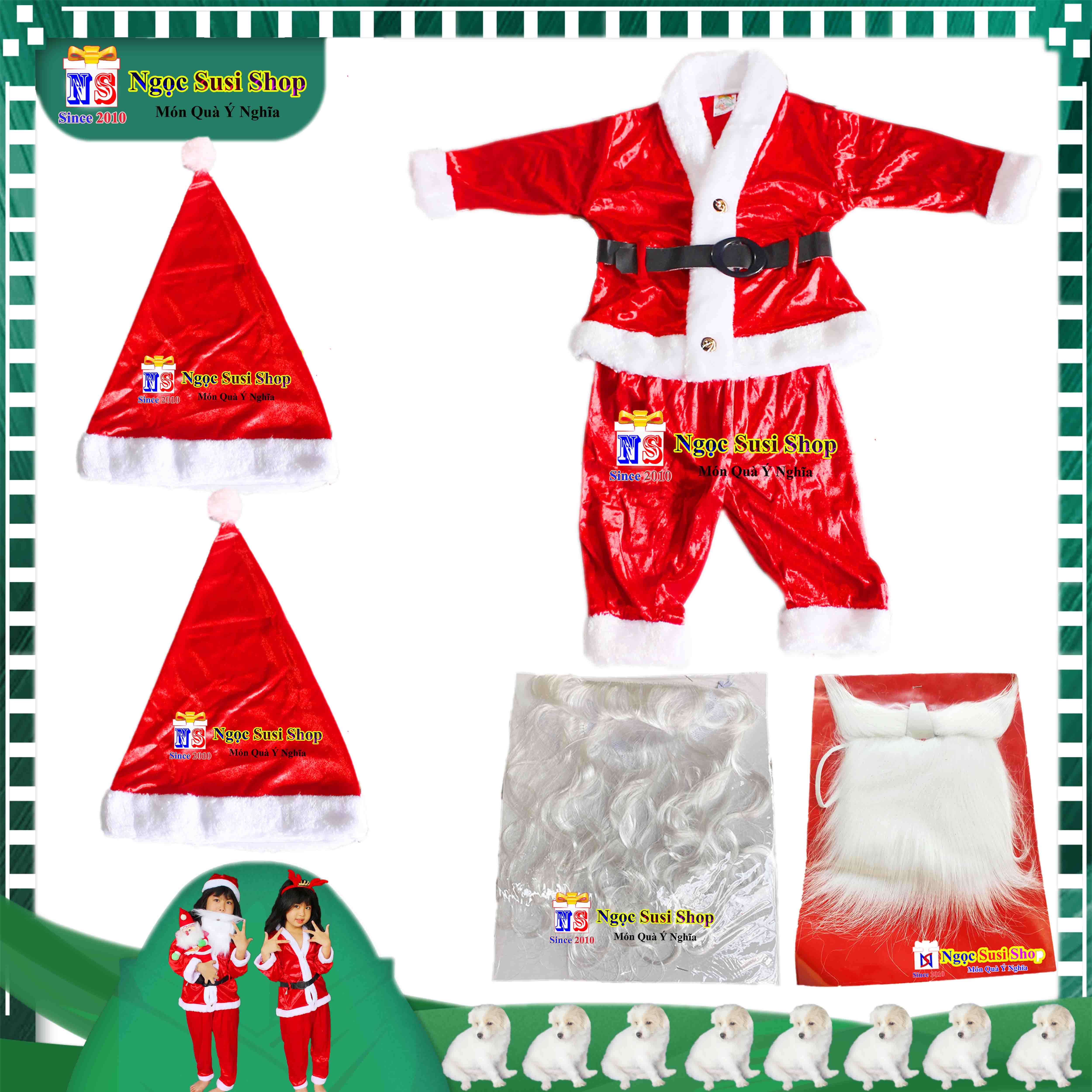 BỘ ĐỒ ÔNG GIÀ NOEL CHẤT VẢI NHUNG SIÊU MỊN CHO BÉ TỪ 1 - 10 TUỔI QUẦN ÁO NOEL MẶC ĐI CHƠI LỄ SỰ KIỆN CHỤP ẢNH RẤT ĐẸP