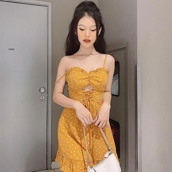 Đầm 2 dây chân beo - YD192280