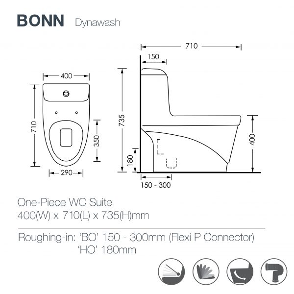 Bàn Cầu một khối nhập khẩu ORIN Bonn