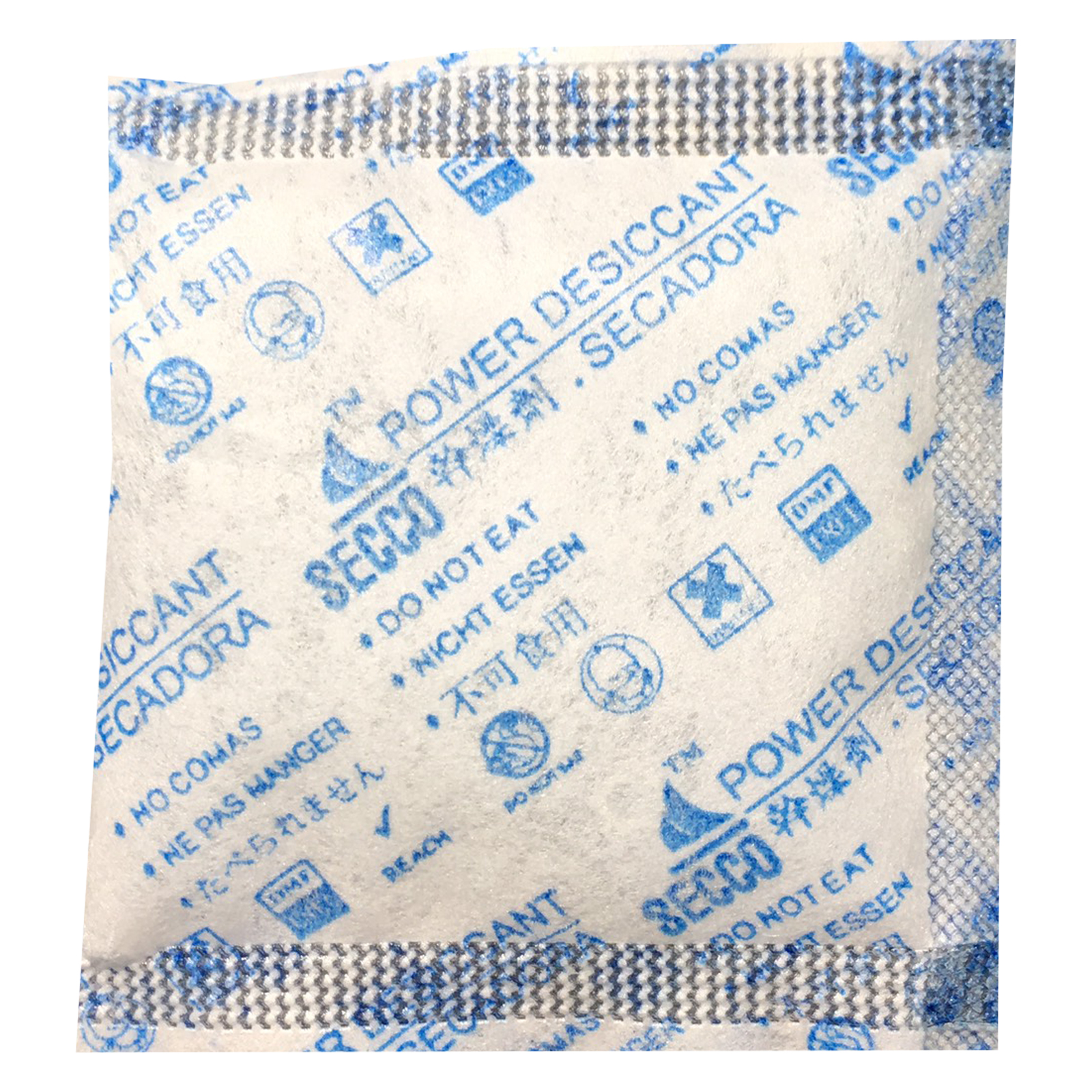Túi hút ẩm Secco silica gel 5gr (khử mùi/hút ẩm)- 1kg (200 túi) - Chính hãng - Vải trắng - Chữ xanh logo