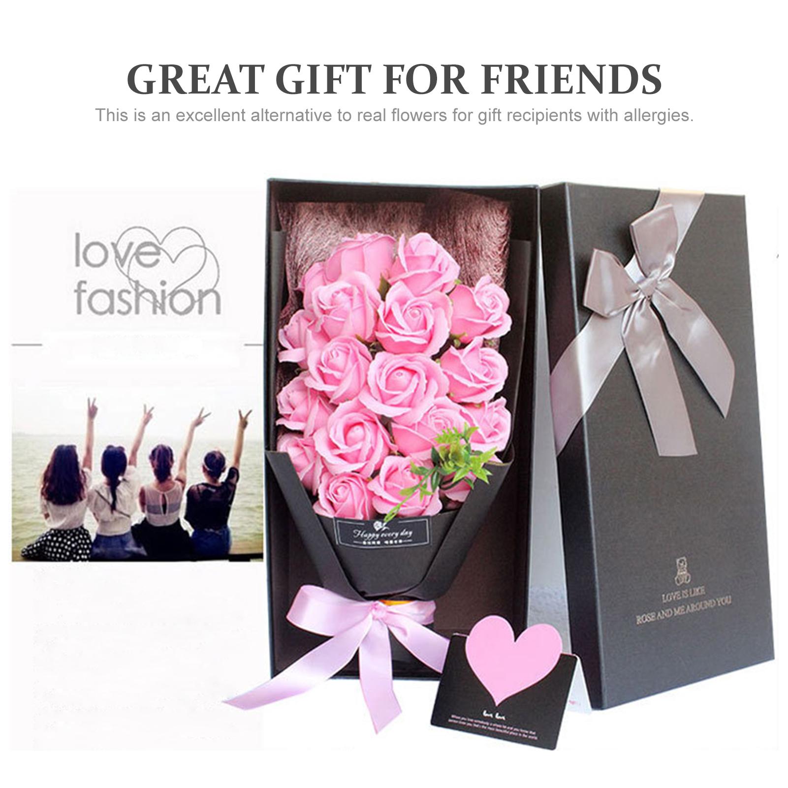 Hộp quà tặng Hoa hồng thơm nhân tạo 18 bông