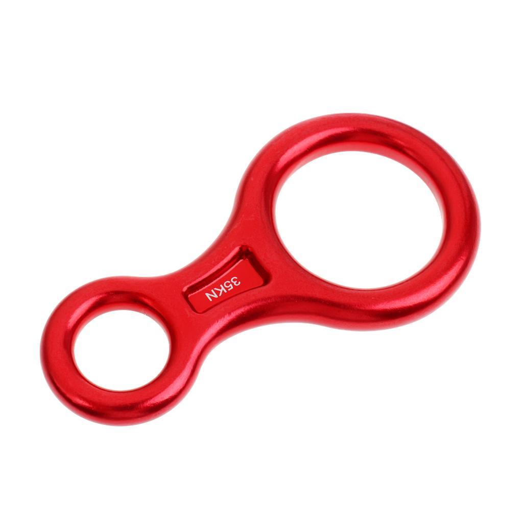 3 Pieces / Set 35KN Figure 8 Belay Device Climbing Descender Rappelling Ring Caving Rescue Equipment