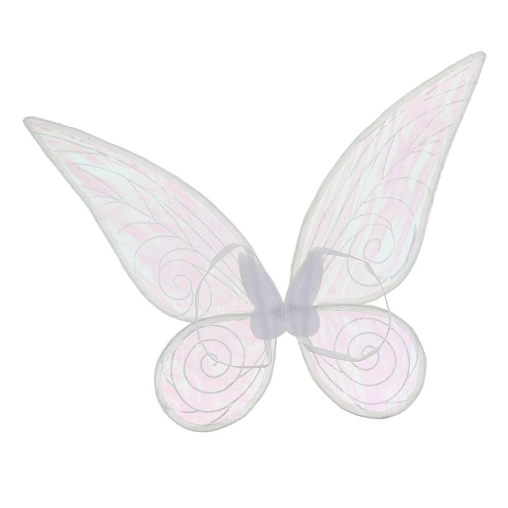 5X Shiny Butterfly Angel Fairy Wing Party Fancy Dress White Kids