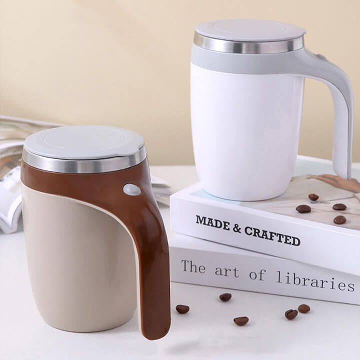 Cốc giữ nhiệt pha cà phê tự khuấy lõi Inox 304 dung tích 380ml, Ly tự khuấy nam châm pha đồ uống, trà Coffee thông minh-XY221