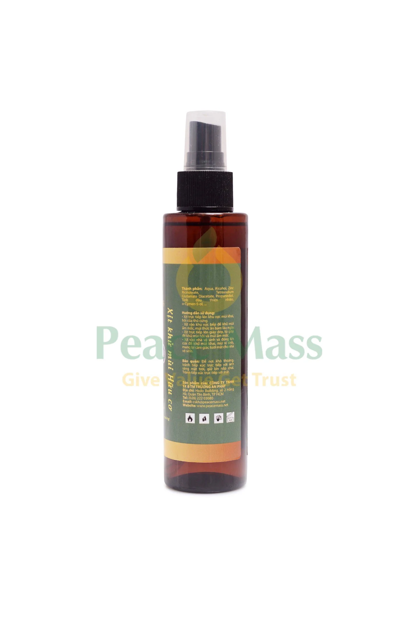 Xịt Khử Mùi Gốc Thực Vật Peace Mass 150ml Khử Mùi Bếp Nấu, Tủ Giầy, Toilet....