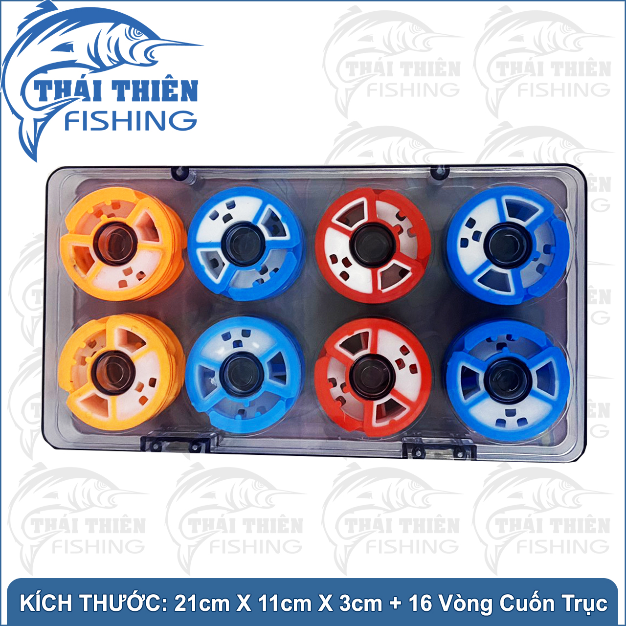 Hộp Đựng Trục Cuốn Thẻo Câu Đài 16 Vòng Silicone