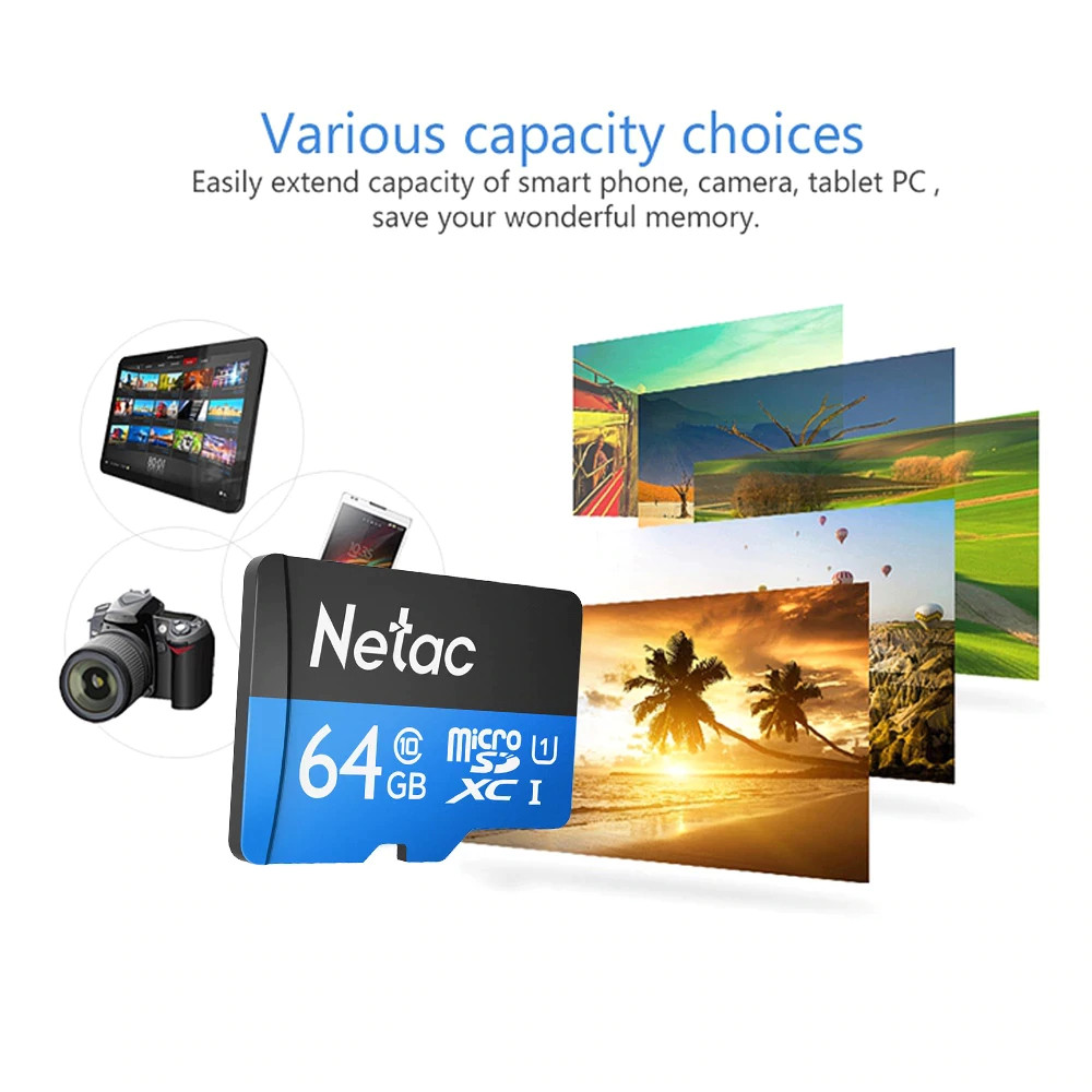 Thẻ nhớ MicroSDXC Netac C10 UHS-I U1 64GB 80MB/s (Hàng chính hãng)