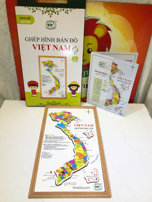 Bản đồ Việt Nam bằng gỗ lắp ghép mảnh đồ chơi giáo dục cho mọi lứa tuổi