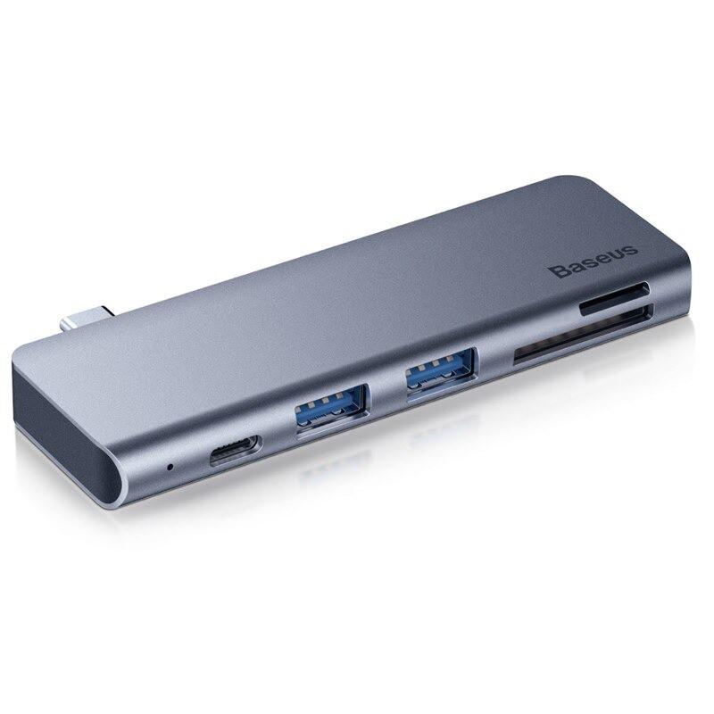 Bộ Hub chuyển đổi 5 trong 1 Baseus Harmonica Type C to USB 3.0, TF/SD Card Reader, Type C PD Adapter -Hàng Chính Hãng