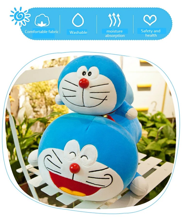 Thú nhồi bông Doraemon dáng dài êm mịn - Size từ 60cm đến 100cm - Quà tặng gấu bông Doraemon dễ thương - Gối ôm mềm mịn cho bé