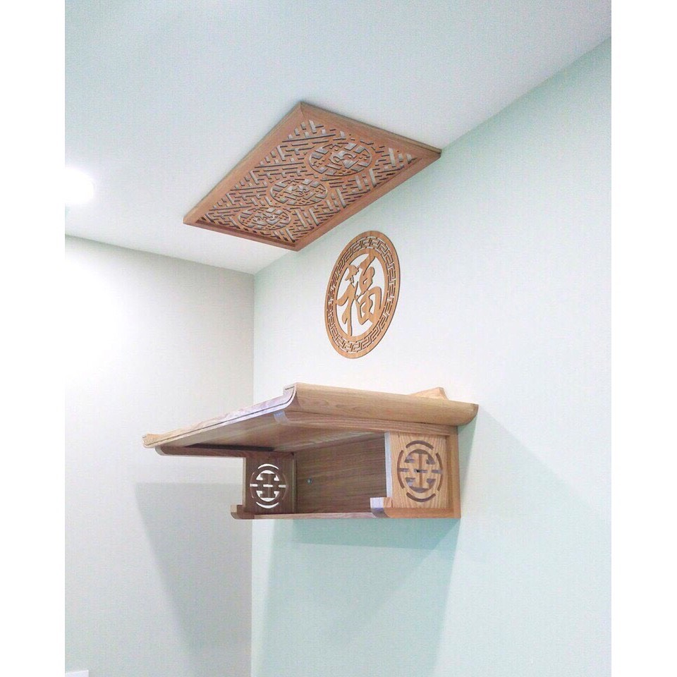 Bàn thờ treo gỗ sồi 81cm