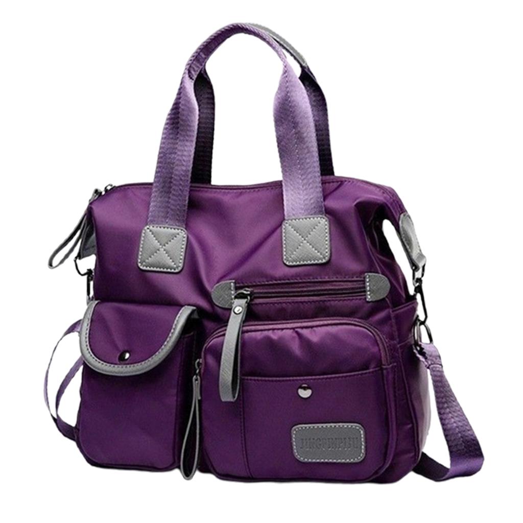 Women's Large Capacity Casual Shoulder Bag Waterproof Multi Pockets Oxford Cloth Cross Body Handbag Tote