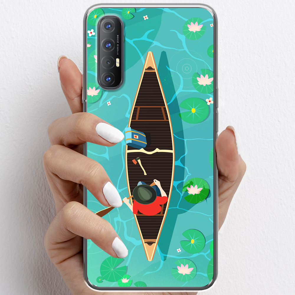 Ốp lưng cho Oppo Reno3, Reno3 Pro nhựa TPU mẫu Chèo thuyền