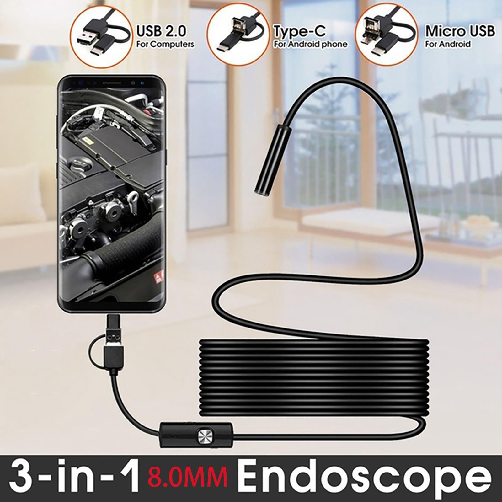 8mm Endoscope Camera Thin for Android iOS Vehicle