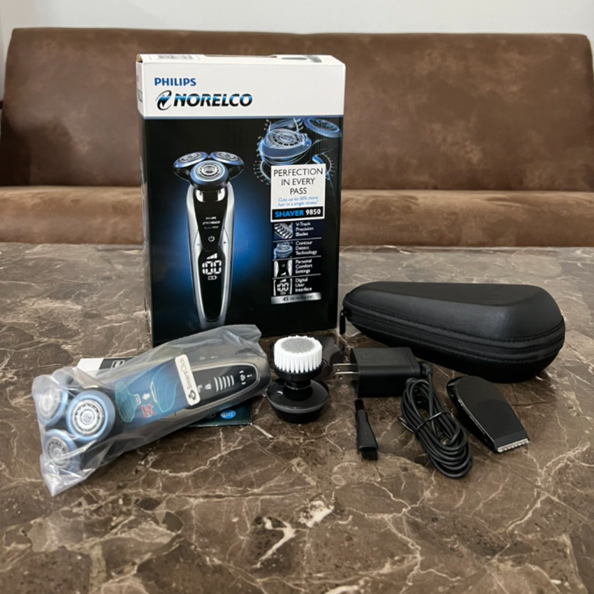 Máy cạo râu khô và ướt Philips Norelco, Series 9000, Shaver 9850. Thương hiệu Hà Lan cao cấp Philips S9733/90 - HÀNG CHÍNH HÃNG, [2 NĂM BẢO HÀNH]