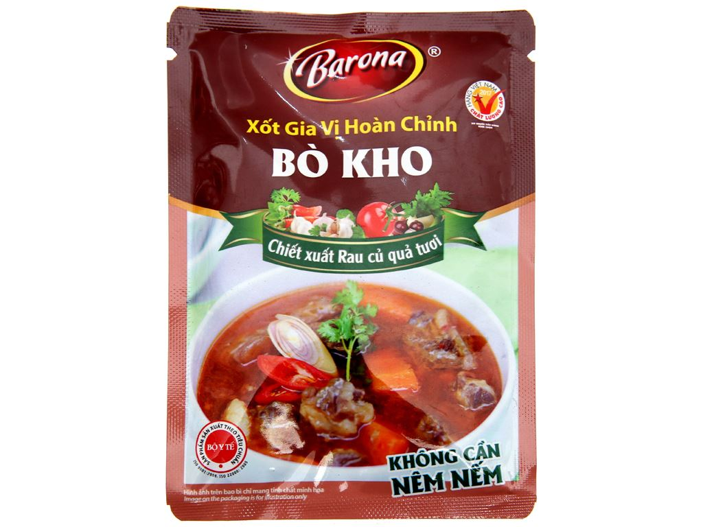 Xốt Gia Vị Hoàn Chỉnh Barona - Bò Kho 80g