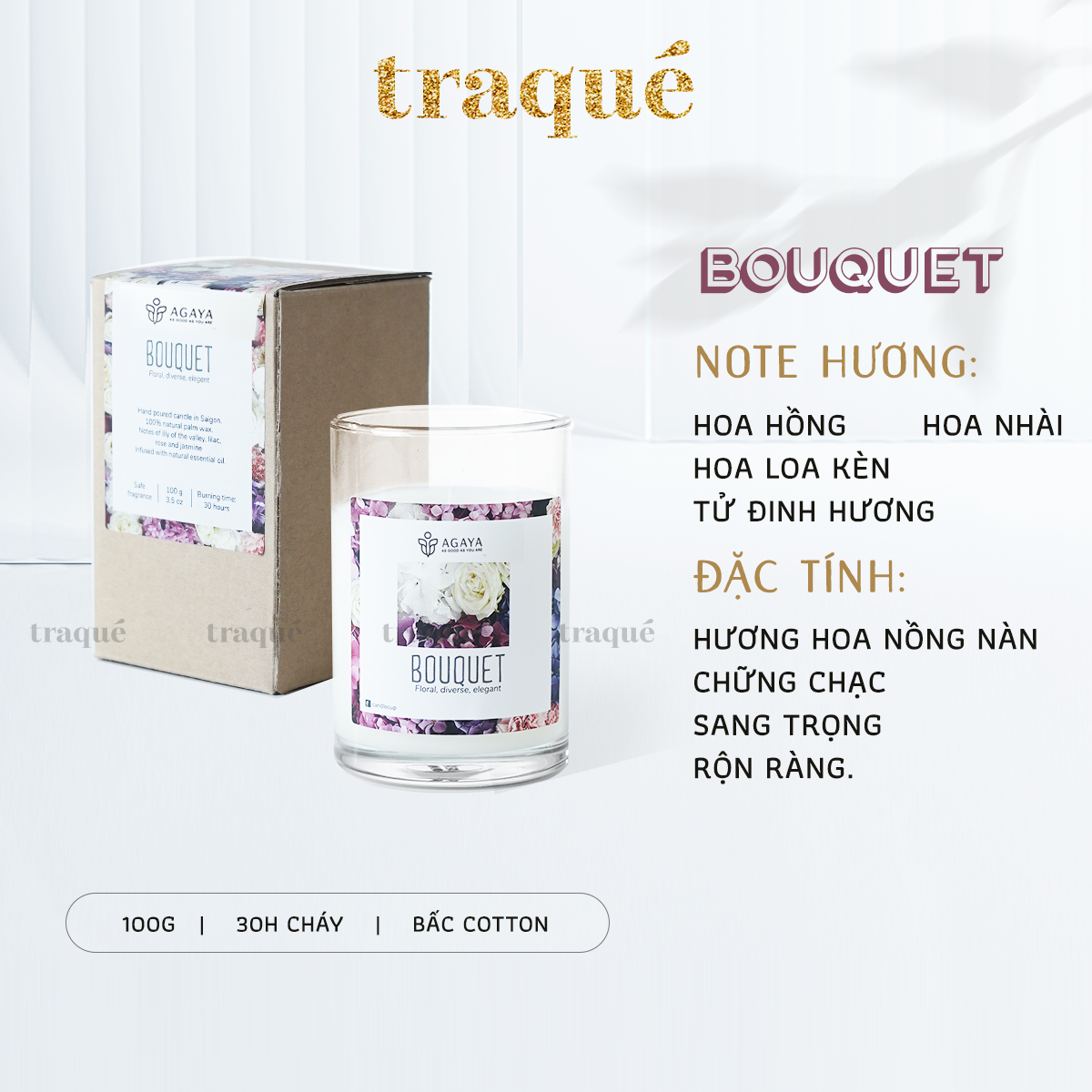 Nến thơm Candle Cup/Agaya - Hương Hoa BOUQUET