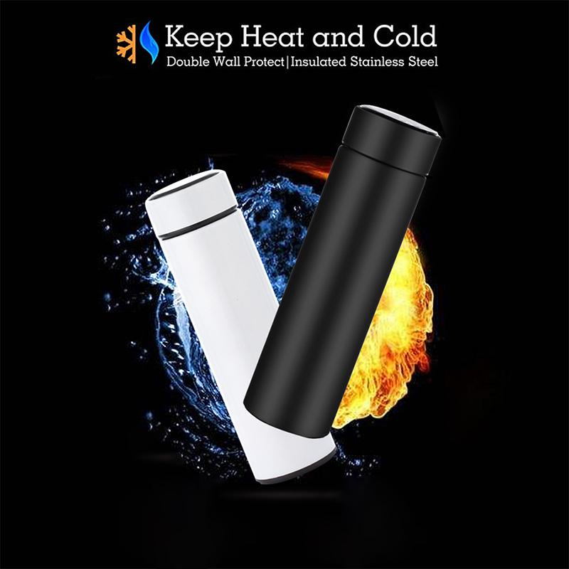 Logo Tùy Chỉnh Thông Minh Chân Không Bình Đèn Led Hiển Thị Nhiệt Độ Cà Phê Bình Nước Tumbler Rò Rỉ Không Thấm Nước