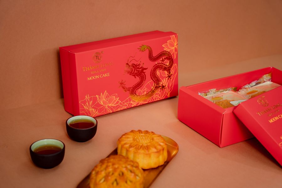 Hộp bánh trung thu 2 bánh 2 trứng 270g - Combo A - Thành Long (540g)